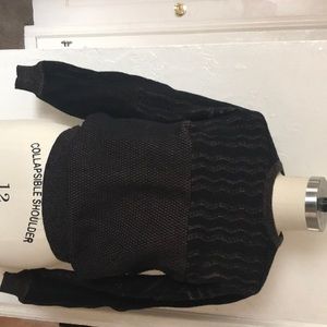 St. Croix knits black brown wool sweater